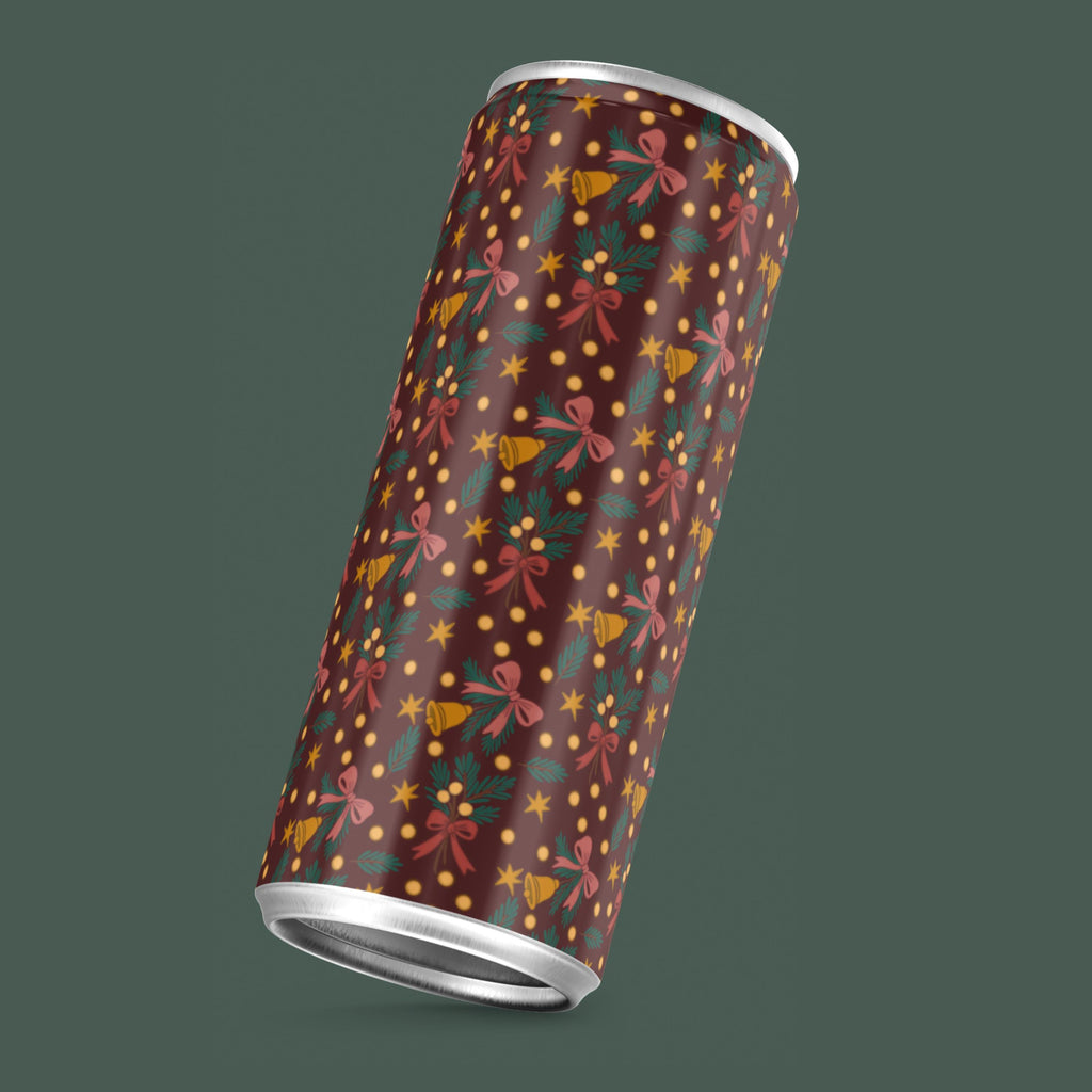 Christmas Bells and Bows Seamless Pattern: Sublimation Design (PNG)