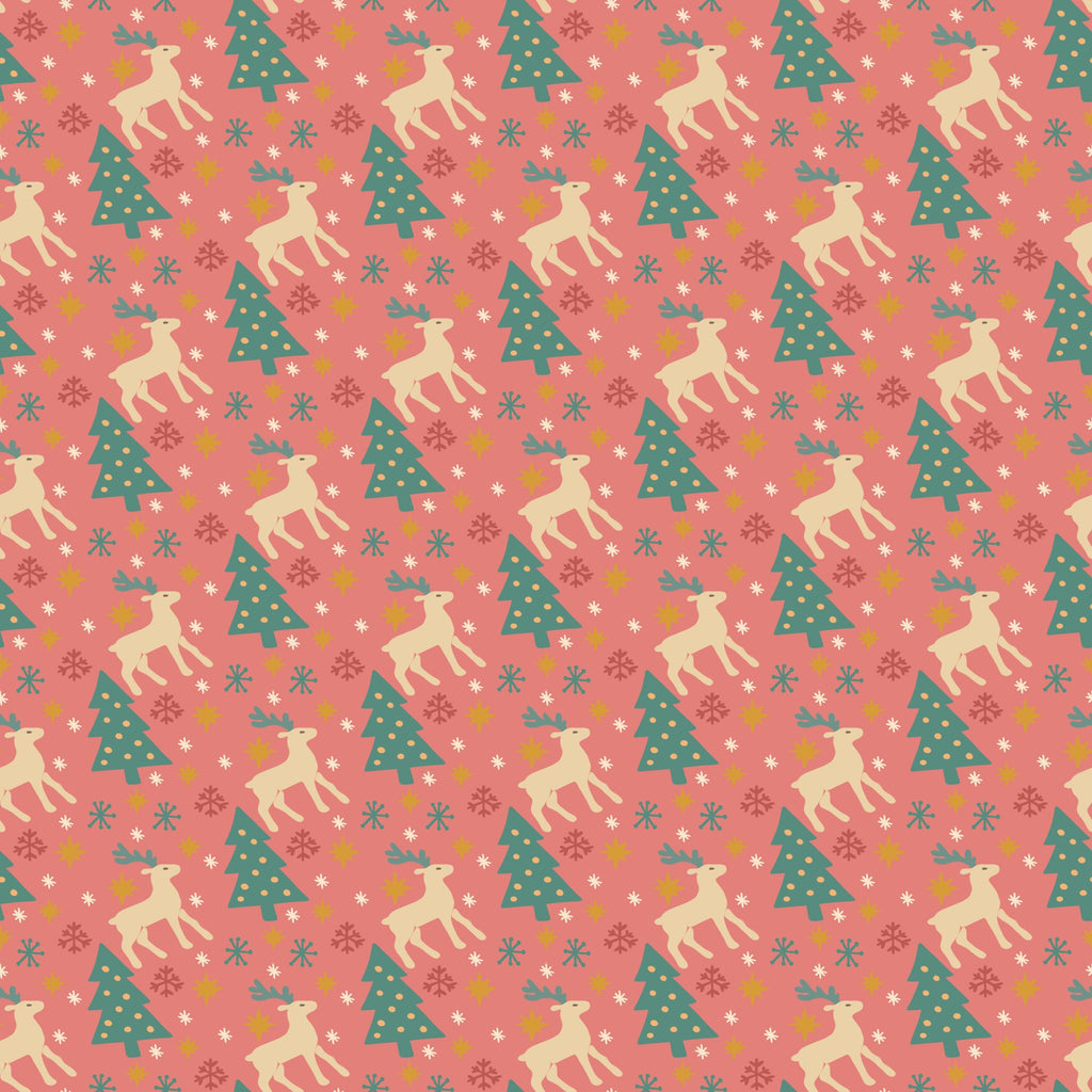 Reindeer and Christmas Tree Pattern: Sublimation Design (PNG)