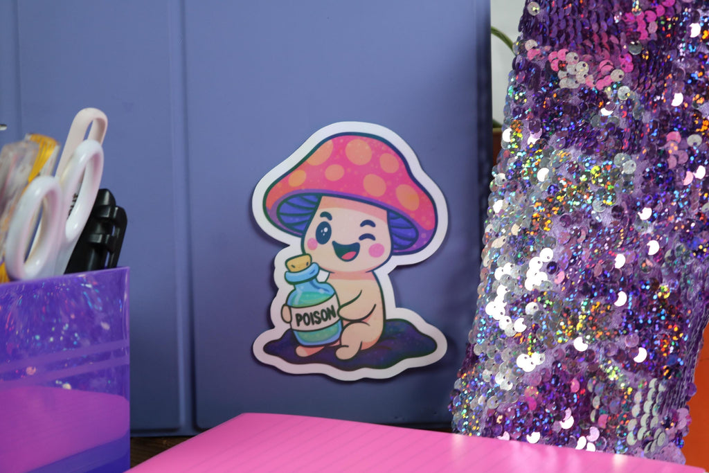 Poison mushroom cutie sticker – 3” of deadly adorableness