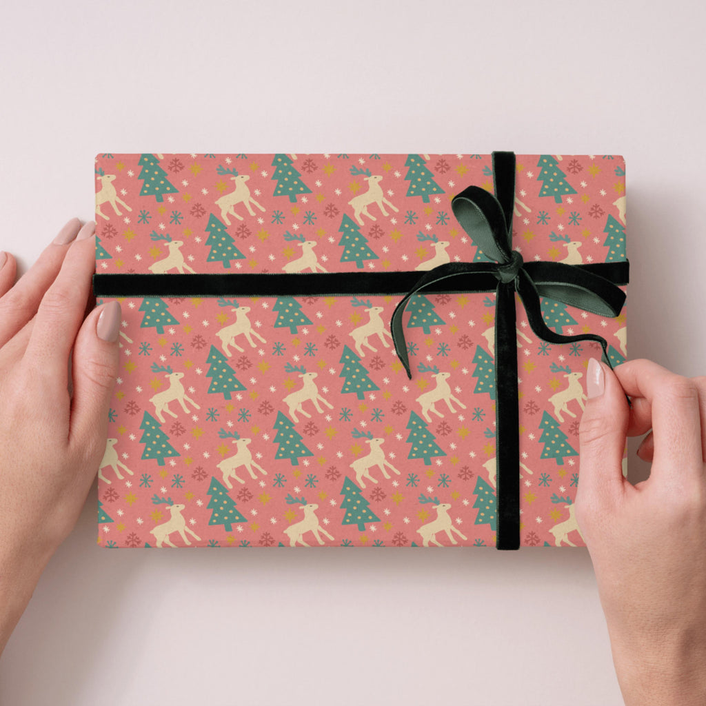 Reindeer and Christmas Tree Pattern: Sublimation Design (PNG)