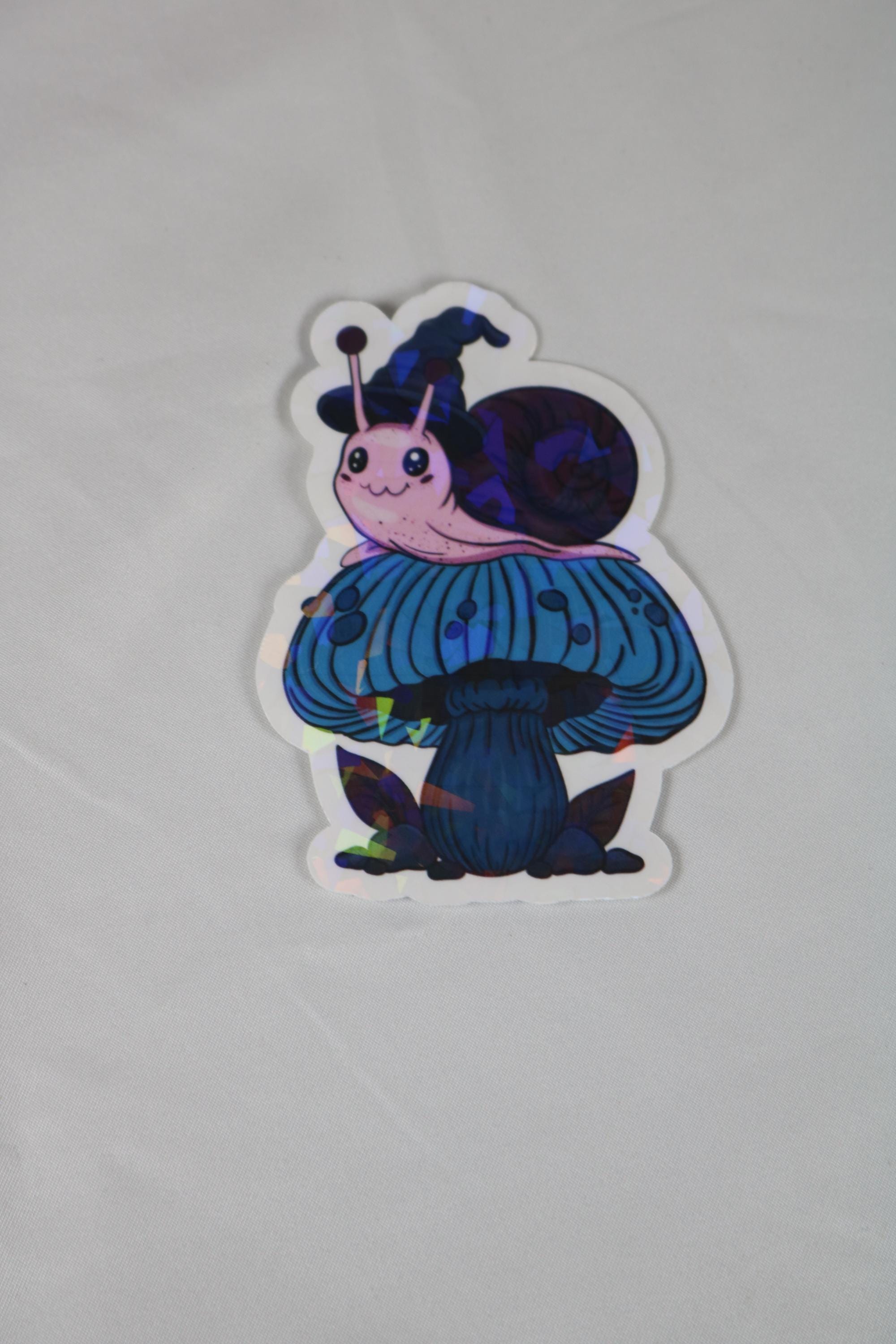 Witchy Snail Sticker: Pastel Goth Cottagecore - Holographic Options