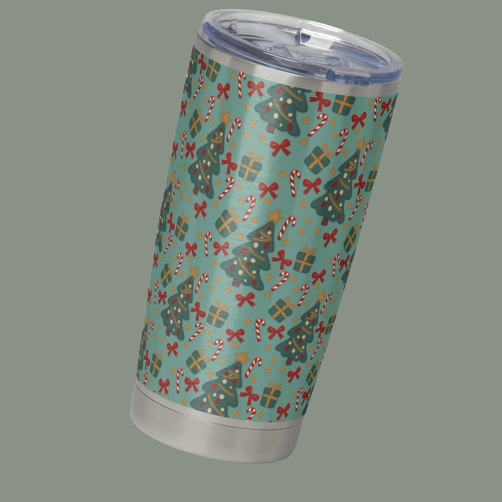 Christmas Trees and Candy Canes Seamless Pattern: Sublimation Design (PNG)