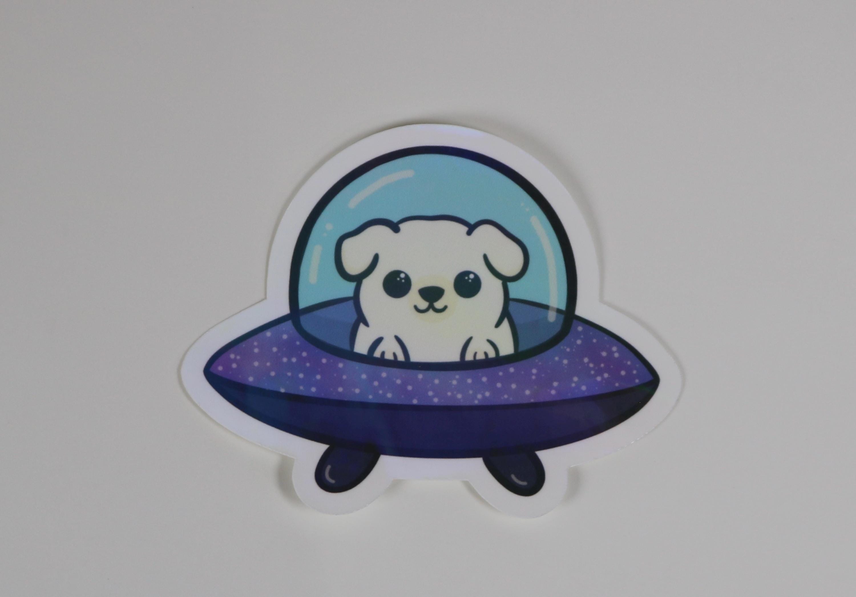 Ufo pup sticker – 3” of out-of-this-world cuteness