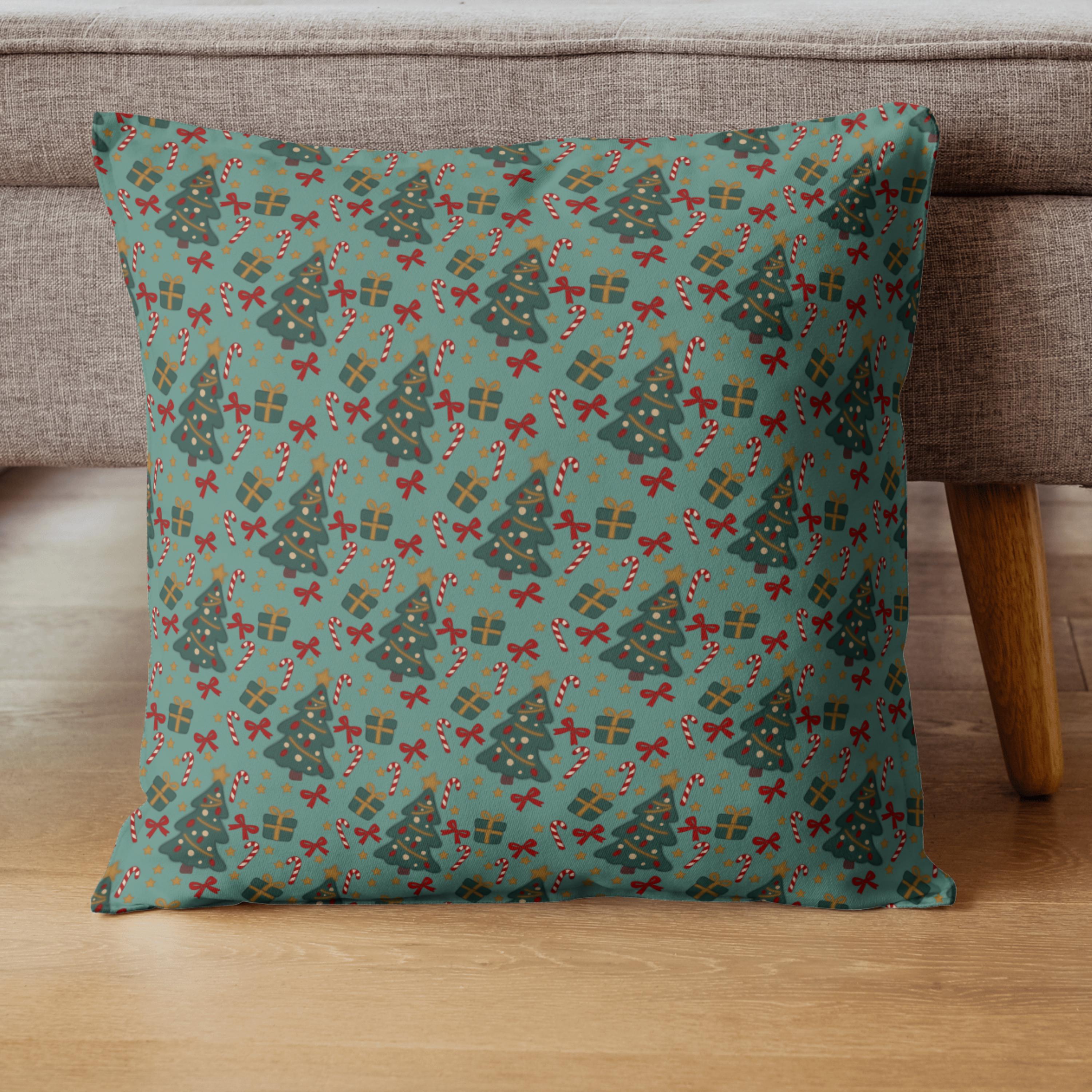 Christmas Trees and Candy Canes Seamless Pattern: Sublimation Design (PNG)