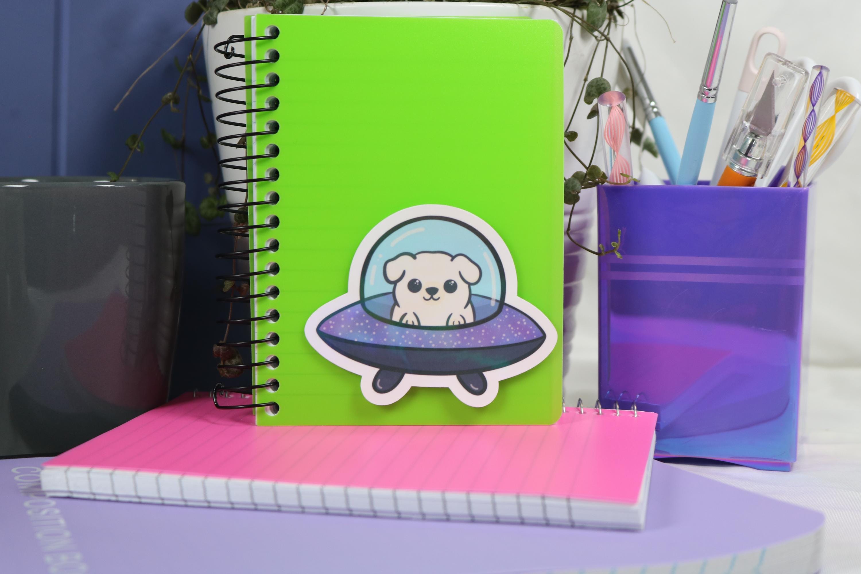 Ufo pup sticker – 3” of out-of-this-world cuteness